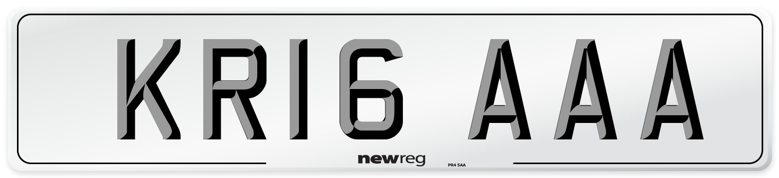 KR16 AAA Number Plate from New Reg